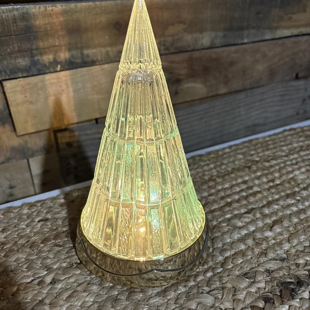 VTG AVON 1990 Crystal Holiday Tree Color Changing Battery Powered Lights w/ Box